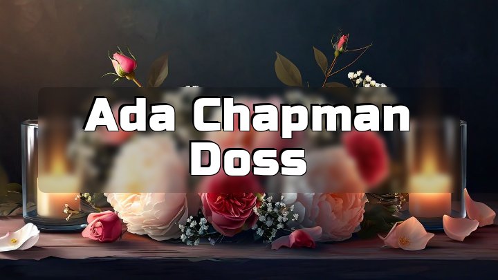 Ada Chapman Doss, Tuscaloosa, Alabama