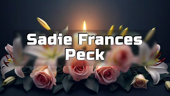 Sadie Frances Peck, Detroit, Michigan